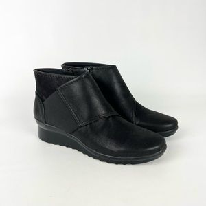 Clarks Cloudsteppers Caddell Rush Black Ankle Booties 9